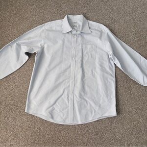 LL Bean Shirt Mens 17 35 Blue Stripes Work Cotton Thick-Traditional Fit